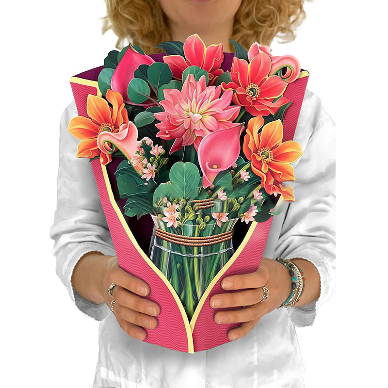 dropship Pop Up Cards Forever Flower Bouquet 3D Popup Greeting Cards