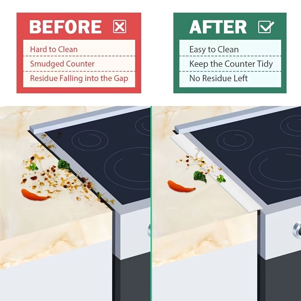 dropship Stovetop Protector; 1pc Silicone Stove Gap Cover; Kitchen Counter Gap Filler; Heat Resistant Oven Gap Filler; Between Kitchen Appliances Washing Machine And Stovetop; Easy Clean
