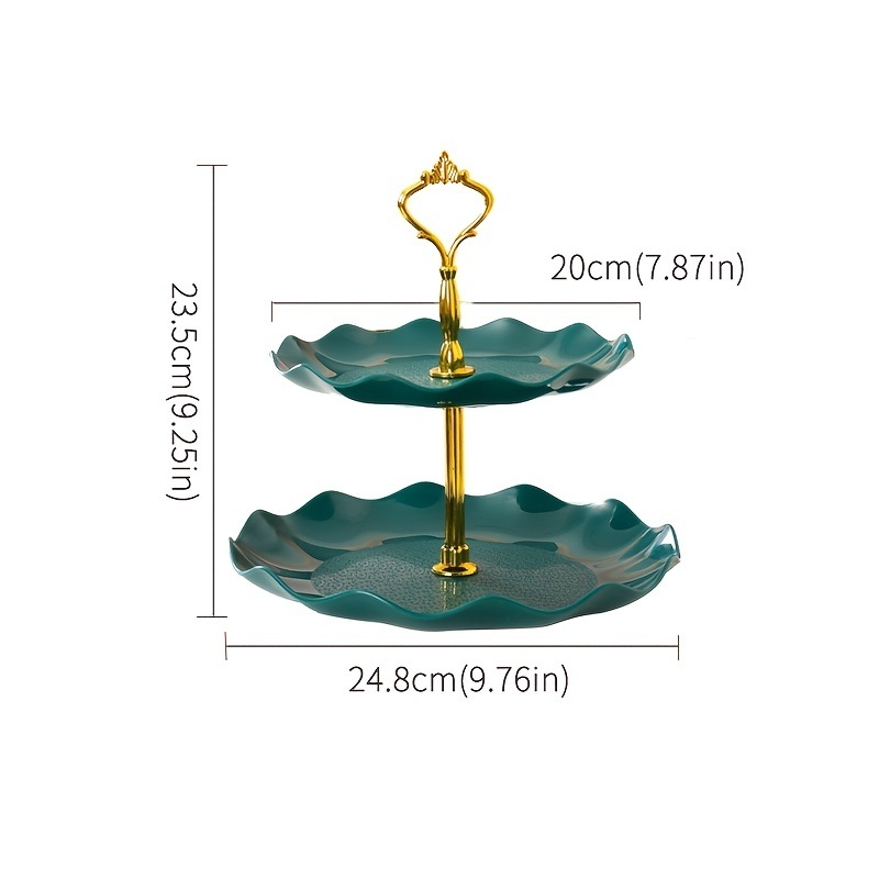 dropship 1pc; Plastic Dessert Display Table; Wavy European And American Style; Buffet Tea Break Cake Dessert Service Tray Fruit Plate