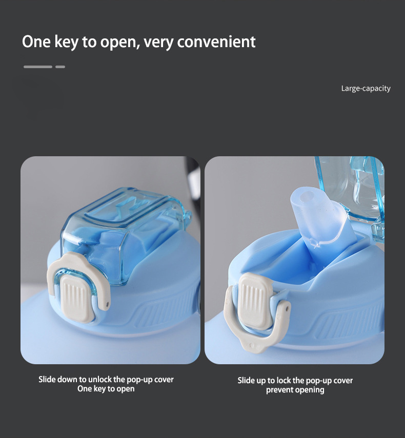 dropship YCALLEY Sport Water Bottle Reminder Silicone Sith Straw Waterbottle Items Fitness Big Bottles 1500ML / 2300ML / 3800ML Sport