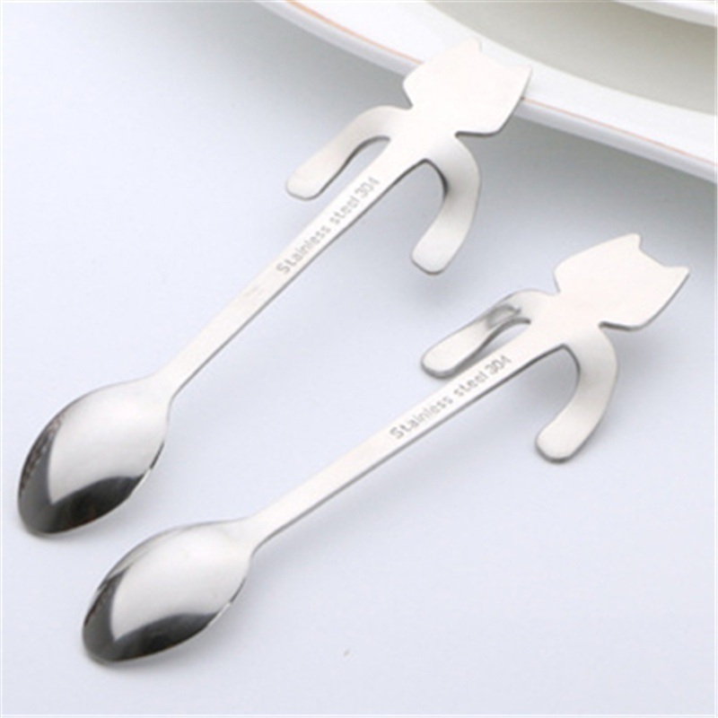 dropship 1pc Cute Kawaii Cat Spoon; Flatware; Creative Coffee Drinking Tools; Kitchen Gadget