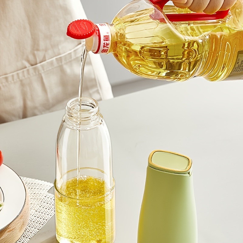 dropship 1pc Oil Pot Oil Bottle Household Kitchen Oil Bottle Oil Tank Automatic Opening And Closing Seasoning Bottle 9.31*2.85in