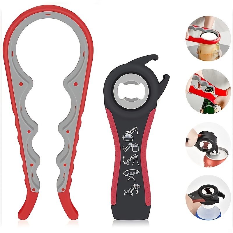 dropship 1pc Lid Opener Tool; Jar Opener For Weak Hands; Multi Function Can Opener For Seniors; Rubber Grip Bottle Opener