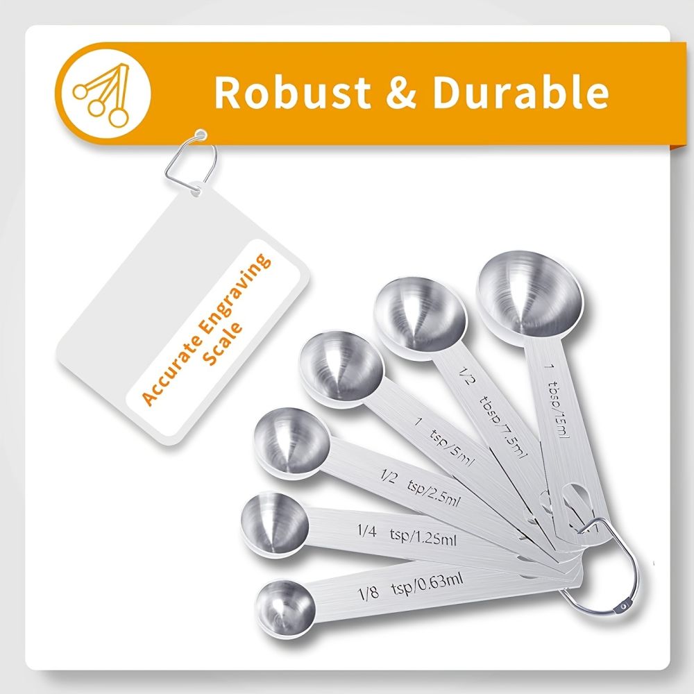 dropship 1 Set Stainless Steel Measuring Cups & Spoons Set; Cups And Spoons; Kitchen Gadgets For Cooking & Baking (4+6) 0.86lb