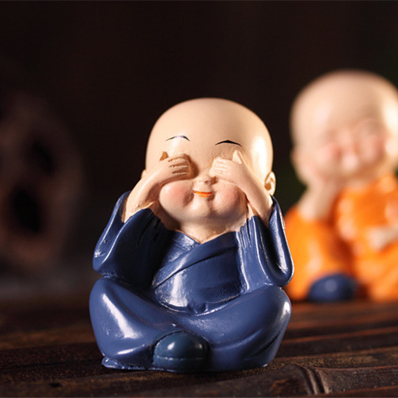 dropship Creative 4 Little Monk Resin Ornaments; Desktop Decoration Crafts