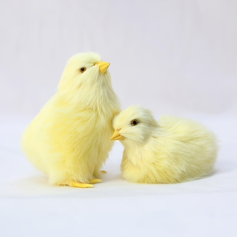 dropship 1pc Simulated Little Chick Figurine Lifelike Chicken Figurines Animal Figurine Realistic Chicken Photography Props Easter Supplies Easter Toy