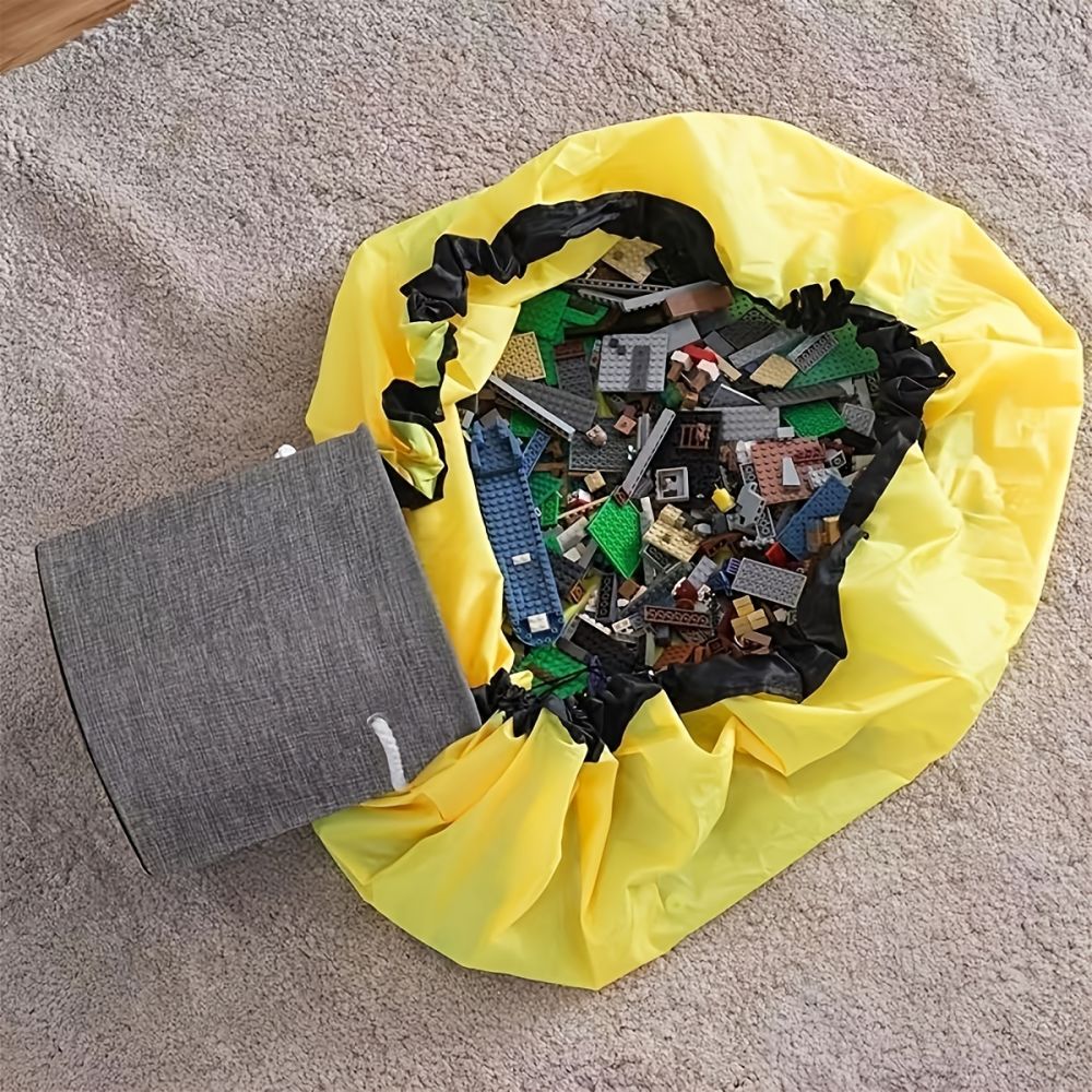 dropship 1pc Toy Storage Basket And Play Mat; Waterproof Toy Storage Bag; Large Drawstring Portable Container Storage Organizer; Outdoor Collapsible