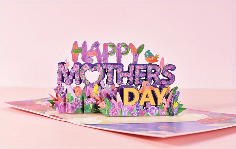 dropship 1pc Creative Happy Mother's Day Greeting Card; 3D Blessing Card Paper Carving Best Mom Ever Thank You Card