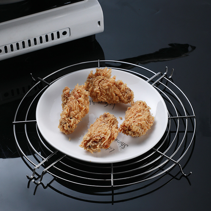 dropship 1pc; 304 Stainless Steel Semi-circular Oil Draining Rack; BBQ Frying Rack; Kitchen Steaming Rack; Oil Filter Insulation Rack