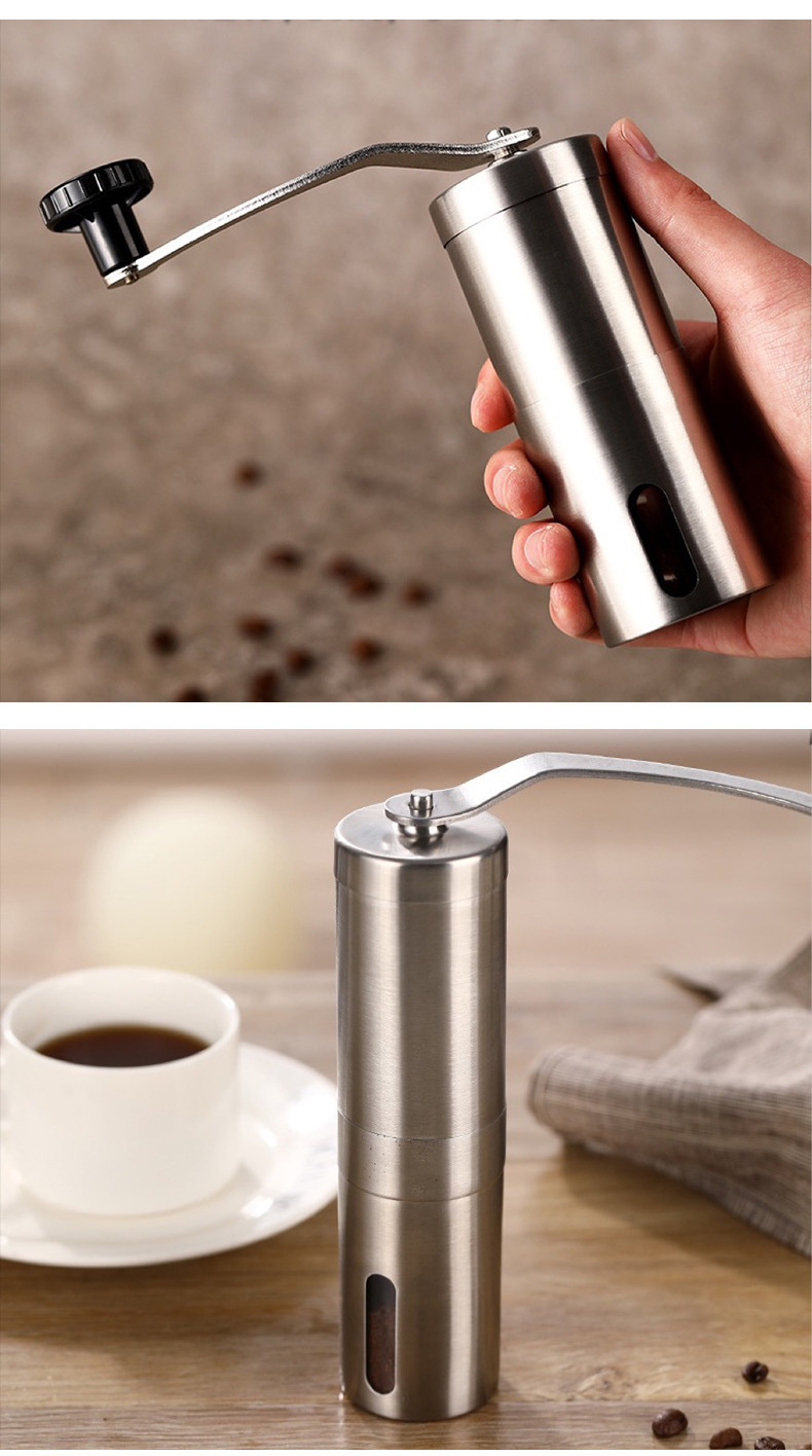 dropship Home Portable Stainless Steel Coffee Grinder Coffee Grinder Coffee Grinder Hand Grinder 304 Stainless Steel