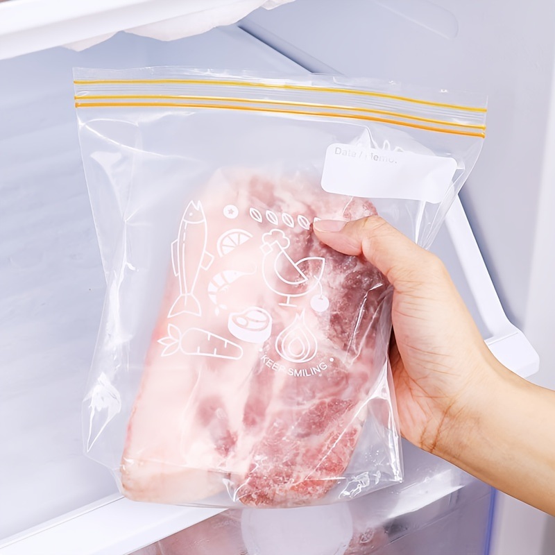 dropship 15pcs Large Sealed Bags; Food Grade Freshness Packaging Bags; Self Sealing Household Food Storage Bags; Thickened Refrigerator Organizer Bags; Vacuum Freshness Bags