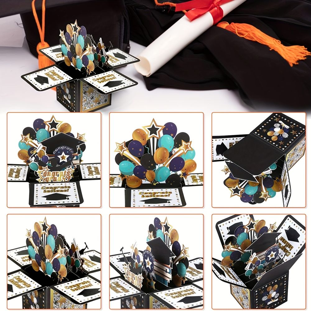 dropship 1pcs; 3D Graduation Pop Up Card; Class Of 2023 Congrats Grad Card; Congratulation Greeting Card With Envelope; Graduation Party Supplies; Party Supplies; Holiday Favors