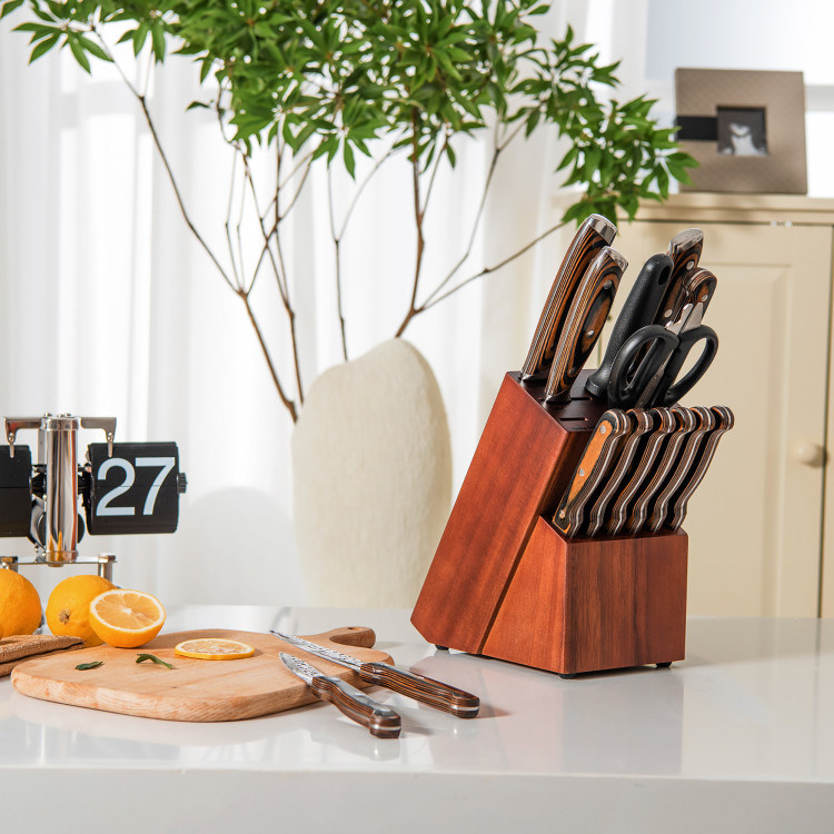 dropship Daily Necessities Kitchen Knife Set Stainless Steel Knife Block Set