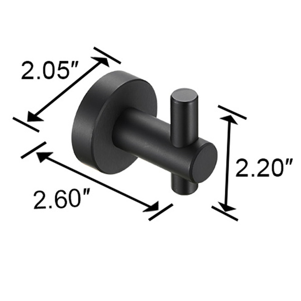 dropship Round Base Wall Hanging Hook with Screws- Matte Black Hook; 4 Pack; for Entry Shoe Cabinet; Wardrobe Bathroom Bedroom Furniture Hardware