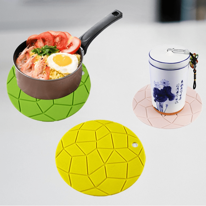 dropship 1pc Food Grade Silicone Coaster; Anti-scalding Thickened Pot Mat; Turtle Pattern Heat Insulation Mat; High Temperature Resistant Table Mat