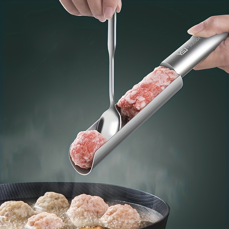 dropship 1pc Meatball Maker Stainless Steel Meatball Maker Plastic Meat Baller Spoon DIY Meatball Mold Plastic Meat Balls Fish Balls Beef Balls Processing Spoon Mold