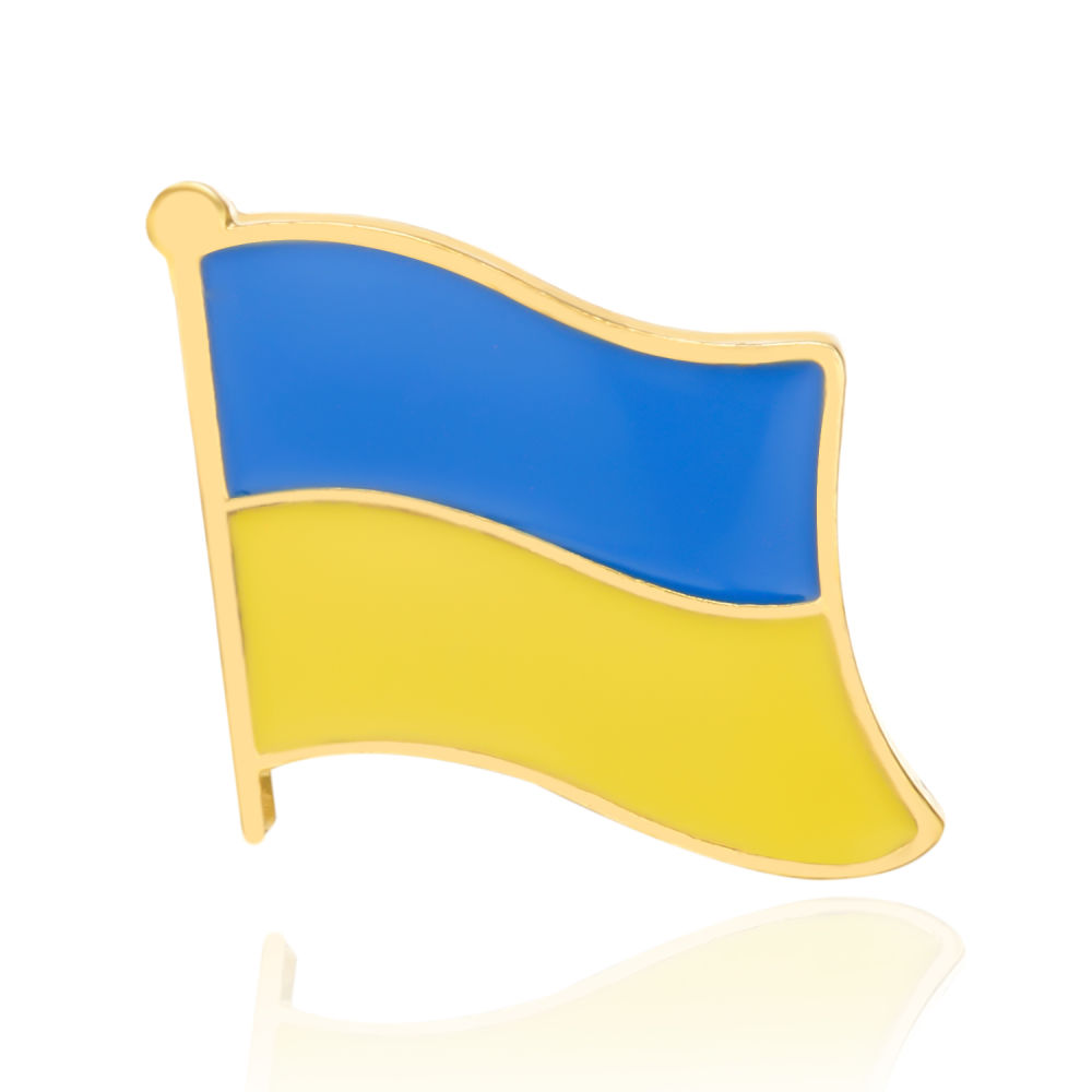 dropship Personality Ukraine Flag Brooch For Women Men Ukrainian National Map Blue Yellow Pins Patriotic Badges Coat Dress Lapel Jewelry