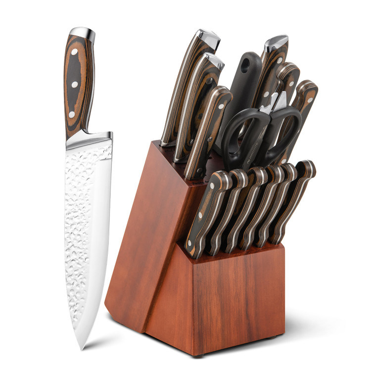 dropship Daily Necessities Kitchen Knife Set Stainless Steel Knife Block Set