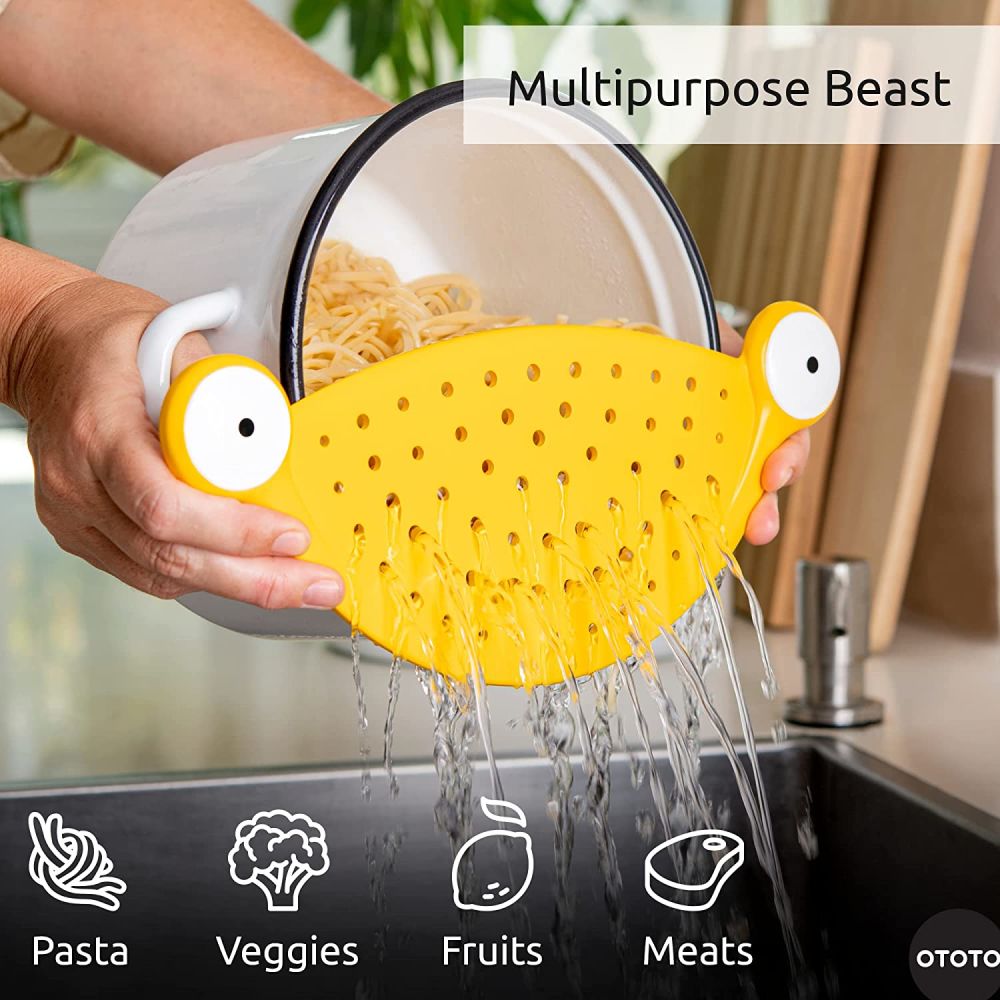 dropship 1pc Pasta Strainer - Cute Monster Eye Design - BPA Free Food Strainer For Kitchen - Noodle And Pot Strainer Kitchen Accessory Gift