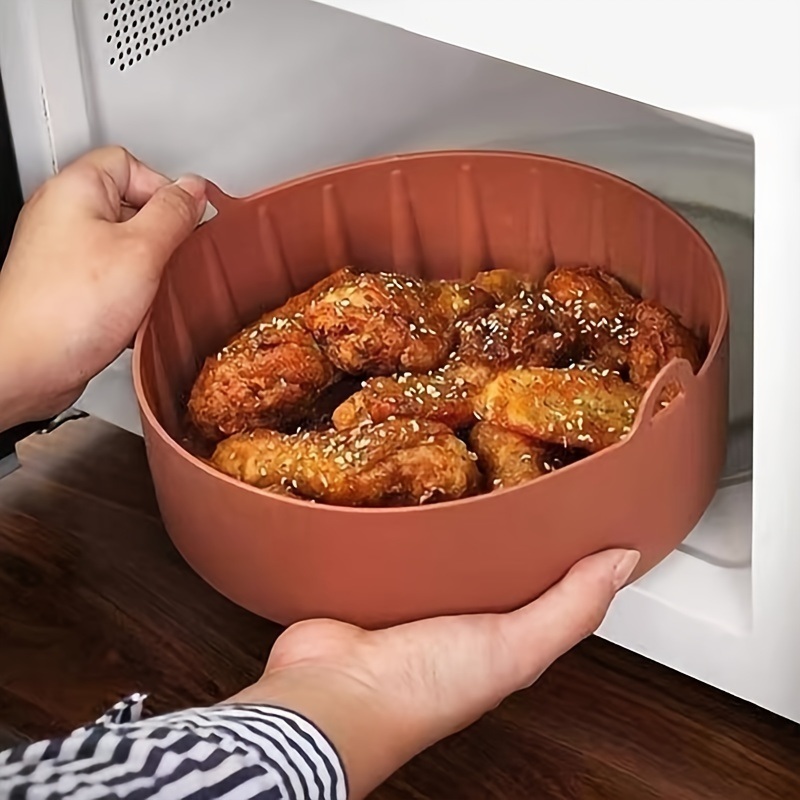 dropship 1pc Round Air Fryer Silicone Pot Silicone Air Fryer Baking Mat Oven Heat Insulation Mat Kitchen Baking Utensils