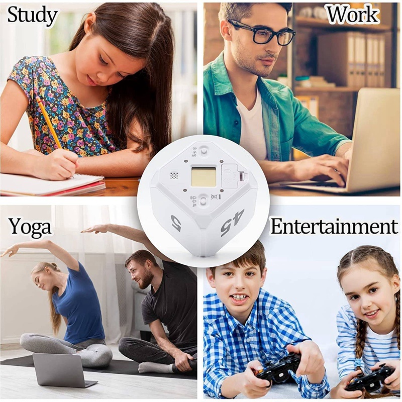 dropship Cube-Timer Kitchen Timer Gravity Sensor Flip Meditation Timer For Time Management And Countdown 5-15-25-45 Min