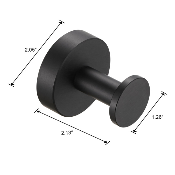 dropship Round Base with Screws- Matte Black Towel Hook; 2 Pack; for Entry Shoe Cabinet; Wardrobe Bathroom Bedroom Furniture Hardware