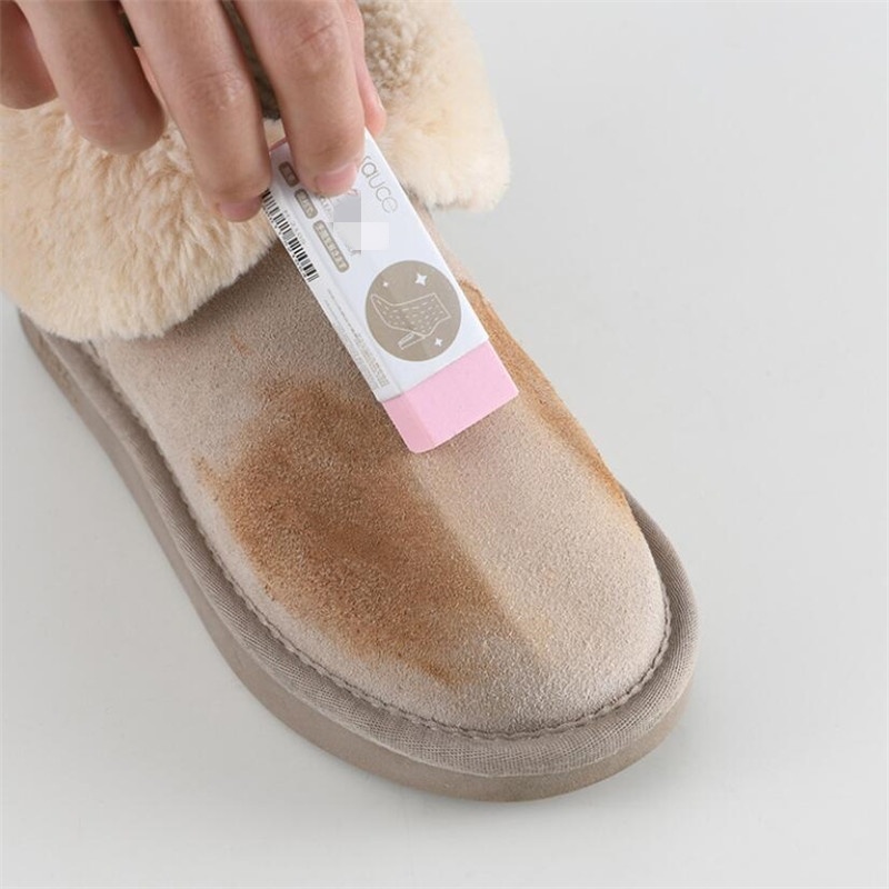 dropship 1pc Household Cleaning Eraser; Suede; Sheepskin; Matte Leather And Leather Fabric Care; Leather Cleaner; White; Pink