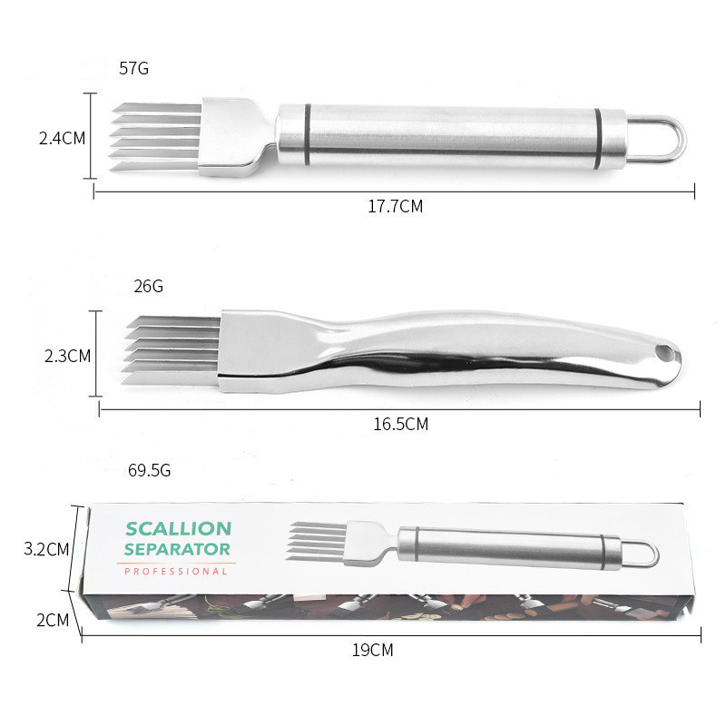 dropship 304 Stainless Steel Onion Cutter; Kitchen Accessory; Chopping Green Onion; Veggie Chopper; Multifunctional Scallion Cutter