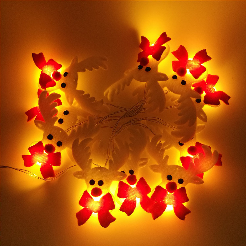 dropship 1.6M 10LED Santa Claus Snowflake Elk LED Light String Christmas Decoration 2021 Christmas Ornament New Year Xmas Gift Supplies