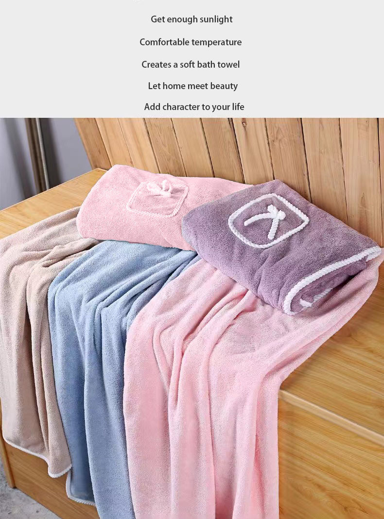 dropship 1pc Wearable Bath Towel, Bowknot Coral Velvet Thickened Bath Skirt For Adults, Water Absorption Quick Drying Bath Towel, Bath Supplies, Bathroom Accessories