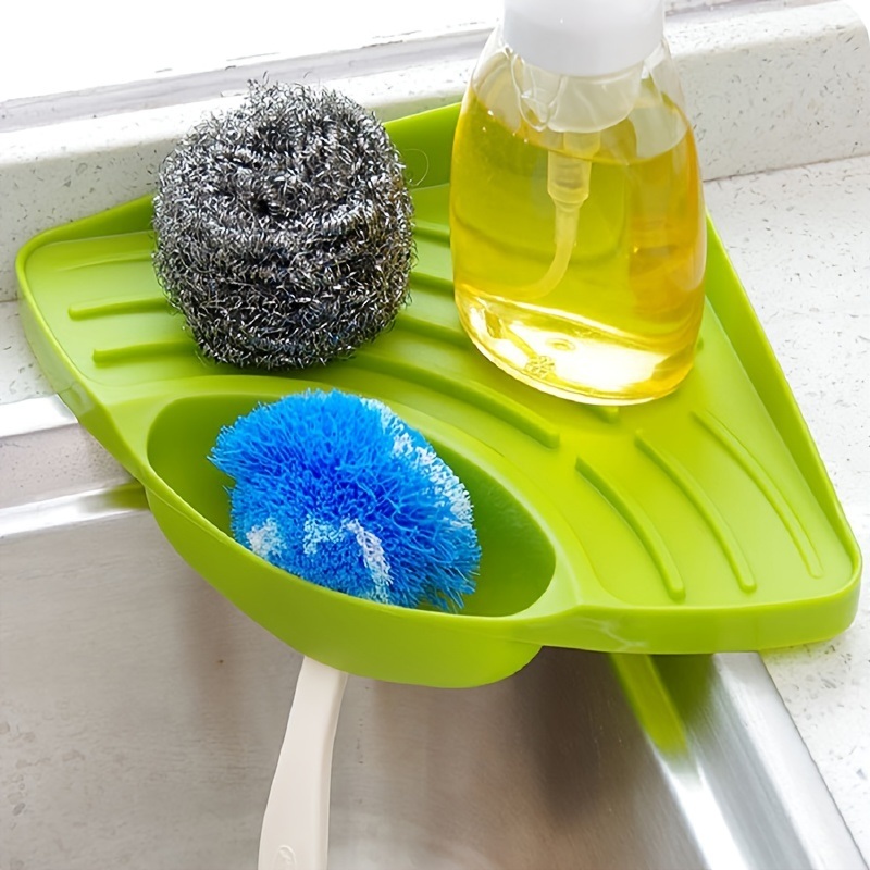 dropship 1pc Portable Kitchen Sink Corner Storage Rack Sponge Holder Wall Mounted Tool