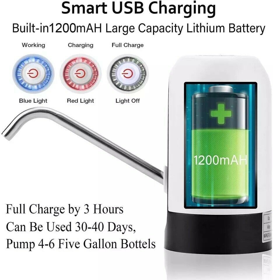 dropship Water Bottle Switch Pump Electric Automatic Universal Dispenser 5 Gallon USB USB Water Pump Dispenser Automatic Drinking Water Bottle Pump 2/3/4/5 Gallon US XH