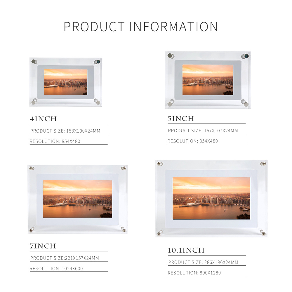 dropship 5inches Acrylic Digital Photo Video Frame Battery LCD Touch Screen New