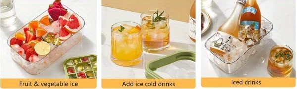dropship Set Of 1 101oz Ice Cube Trays, 64 Pcs Silicone Ice Cube Tray With Lid And Bin, Ice Cube Molds For Freezer, Easy Release & Save Space, 2 Trays,Scoop For Whiskey, Cocktail | Food Grade PP