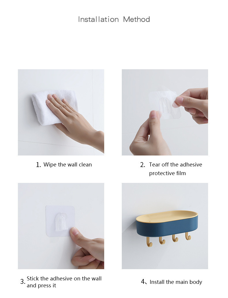 dropship Creative Draining Soap Box with Hook Household Double-Layer Punch-free Wall-Mounted Creative Soap Holder Bathroom Soap Holder