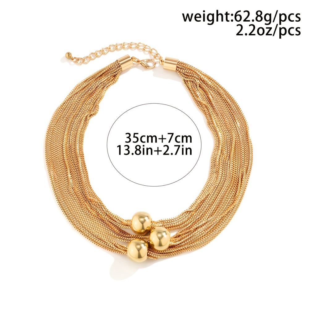 dropship Exaggerated Multi-layer Chain Necklace Stackable Punk Style Neck Jewelry For Party Clothings Decoration