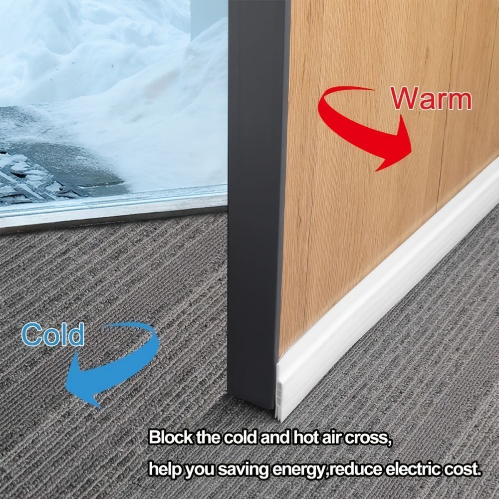 dropship 1pc Door Draft Stopper Door Sweep For Exterior & Interior Doors,Door Bottom Seal Dust And Noise Insulation Weather Stripping Draft Guard Insulator