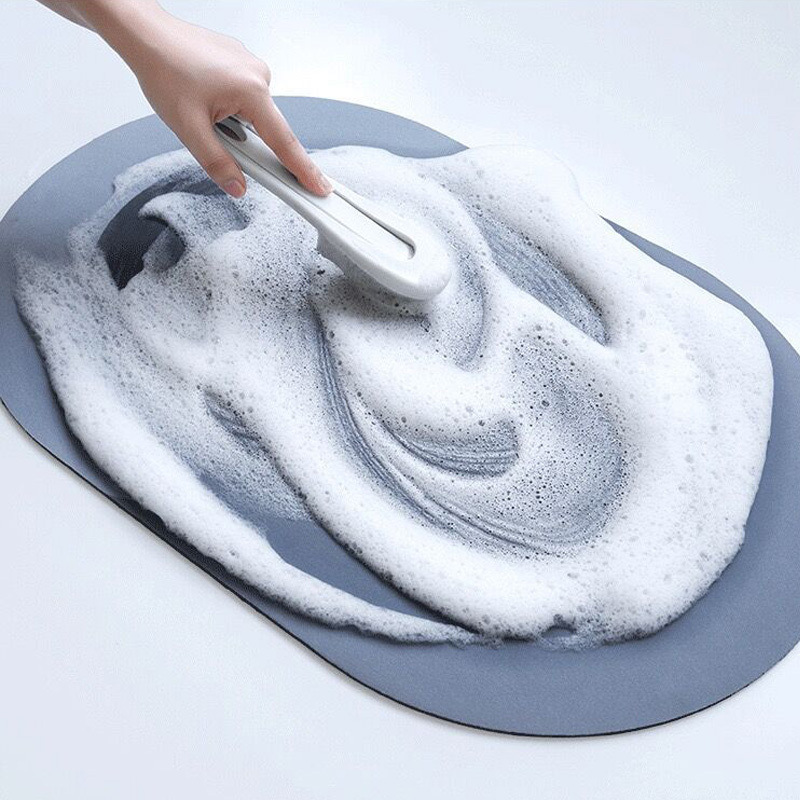 dropship 1pc Diatom Mud Oval Classic Floor Mat; Super Absorbent Floor Mat; Quick Dry Bath Mats For Bathroom Floor; Non-Slip Bathroom Rugs; Easy To Clean