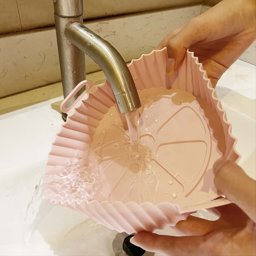 dropship 1/2pcs Air Fryer Silicone Pot; Reusable Air Fryer Liners; Silicone Air Fryer Basket; Food Safe Air Fryer Accessories