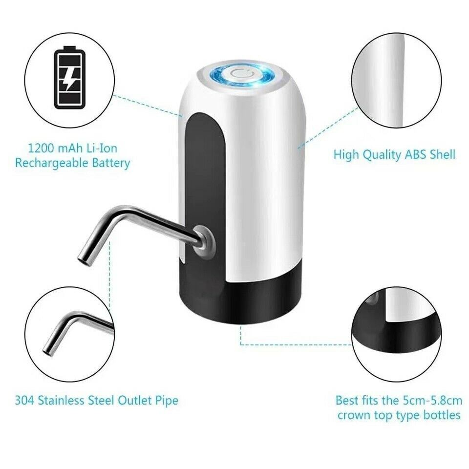 dropship Water Bottle Switch Pump Electric Automatic Universal Dispenser 5 Gallon USB USB Water Pump Dispenser Automatic Drinking Water Bottle Pump 2/3/4/5 Gallon US XH