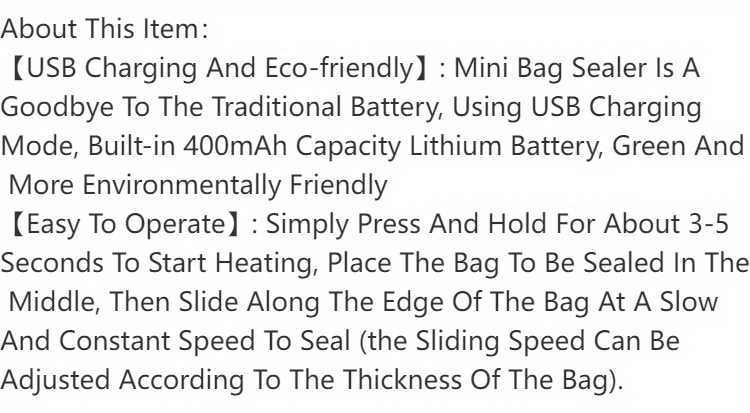 dropship 1pc 2 In 1 USB Chargable Mini Bag Sealer Heat Sealers With Cutter Knife Rechargeable Portable Sealer For Plastic Bag Food Storage