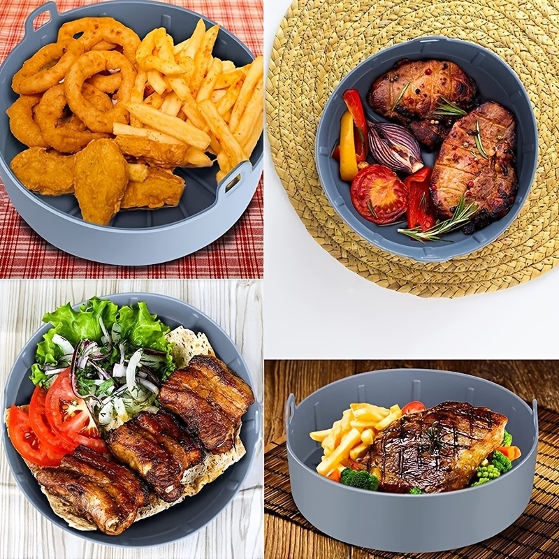 dropship 1pc Round Air Fryer Silicone Pot Silicone Air Fryer Baking Mat Oven Heat Insulation Mat Kitchen Baking Utensils