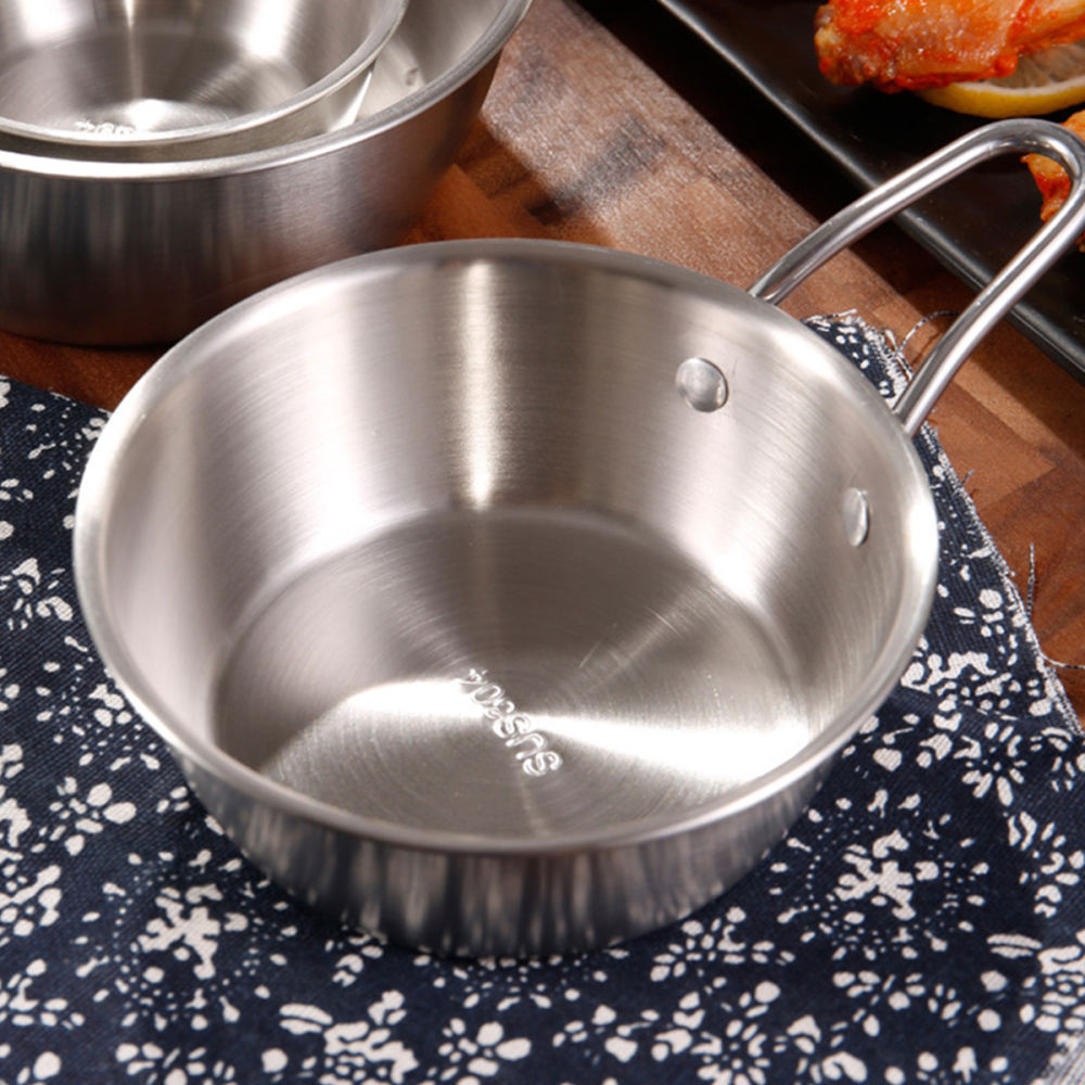 dropship 1pc Small Stainless Steel Rice Bowl; Ramen Bowl; Pasta Bowl; Korean Style Bowl