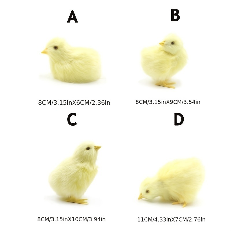 dropship 1pc Simulated Little Chick Figurine Lifelike Chicken Figurines Animal Figurine Realistic Chicken Photography Props Easter Supplies Easter Toy