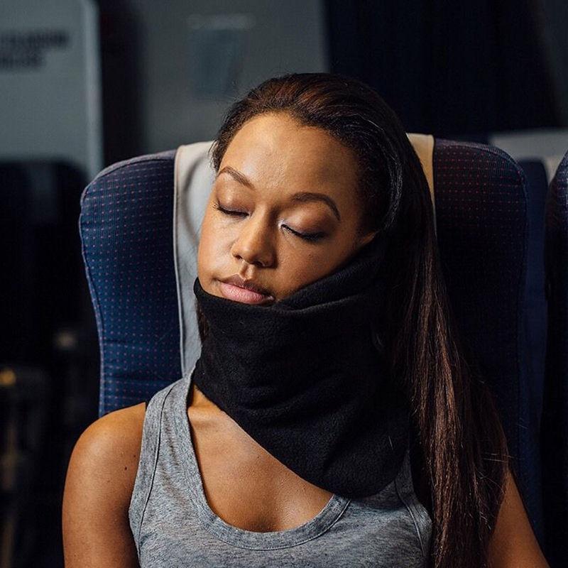 dropship 1pc Neck Support Travel Pillow; Comfortable & Supportive Fleece Pillow For Planes & Trains; Lightweight & Washable; Sleep & Bedding Accessories