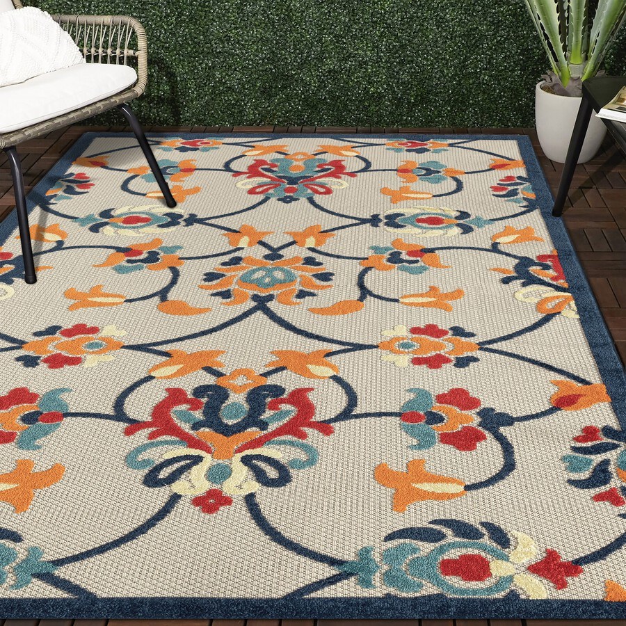 dropship Stylish Classic Pattern Design Floral Damask High-Low Indoor Outdoor Area Rug