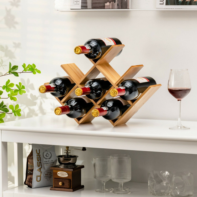dropship Kitchen Natural Bamboo Products Wine Rack Display Storage Holder Shelf