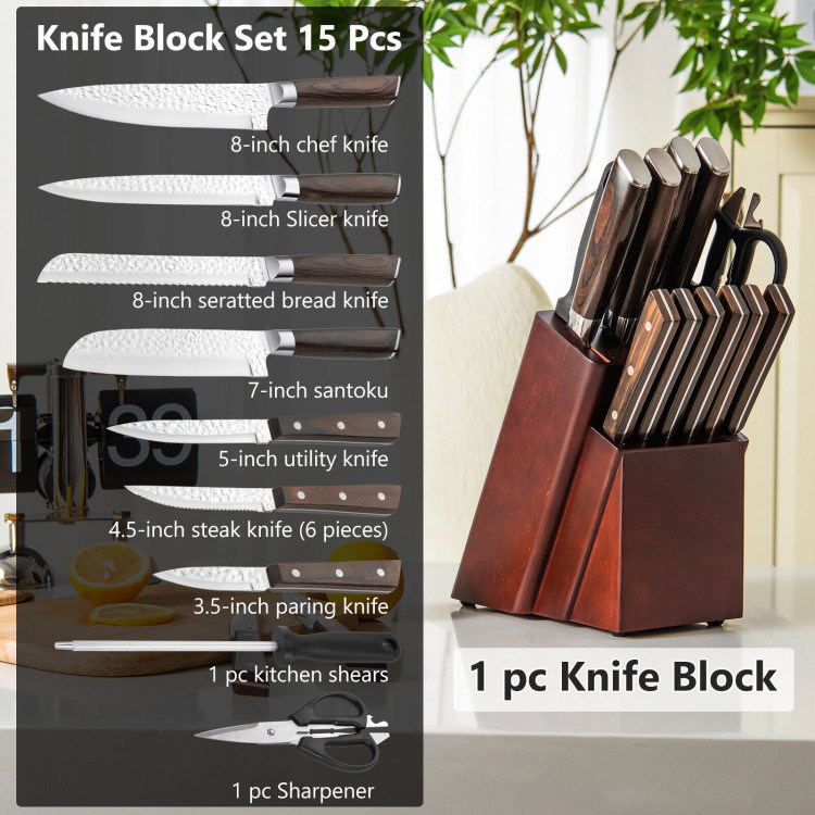 dropship Daily Necessities Kitchen Knife Set Stainless Steel Knife Block Set