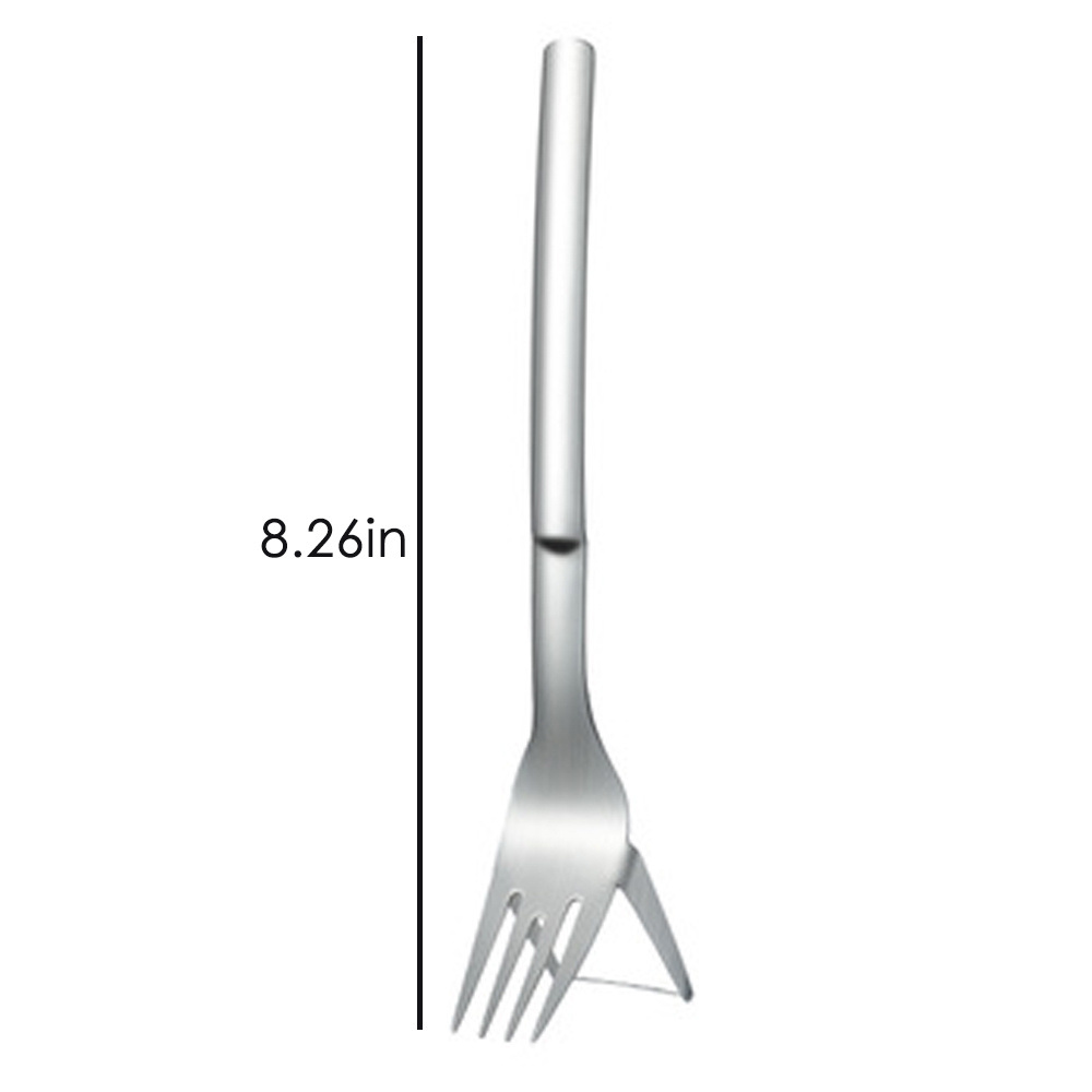 dropship 1pc 2 In 1 Watermelon Slicer With Fork Durable Watermelon Cutter Stainless Steel Watermelon Cutting Ruler For Fruit Plate