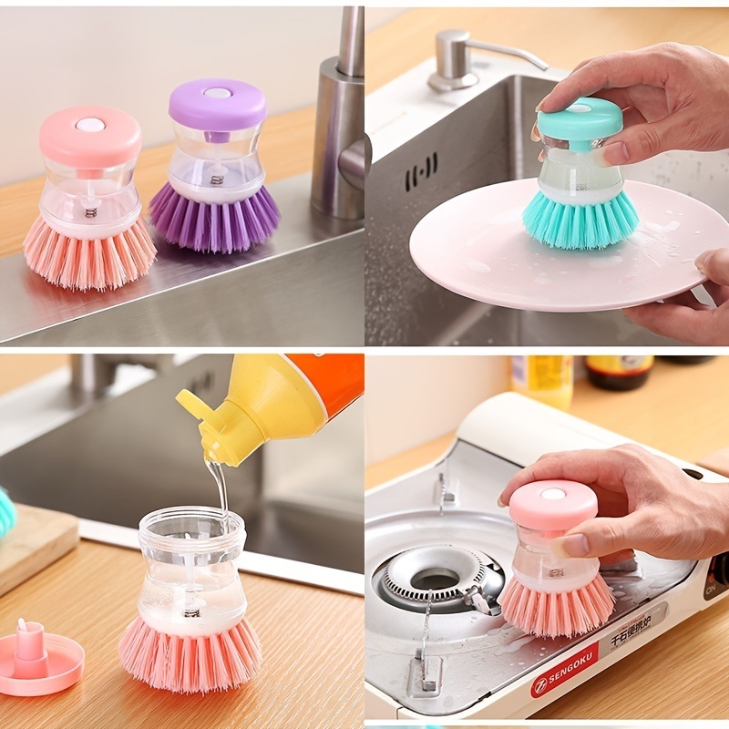 dropship Cleaning Brush; A Multi-functional Brush That Automatically Adds Detergent; Used For Washing Dishes; Brushing Pots; And Brushing Basins